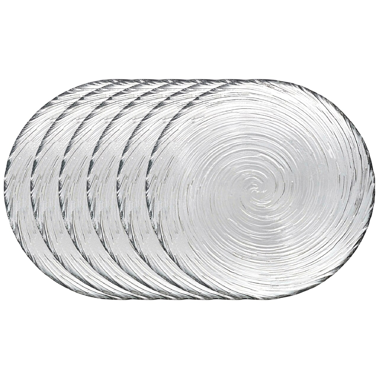 Glass Salad Plate Vortex Pattern Round 7.5 Inch Serving Tableware